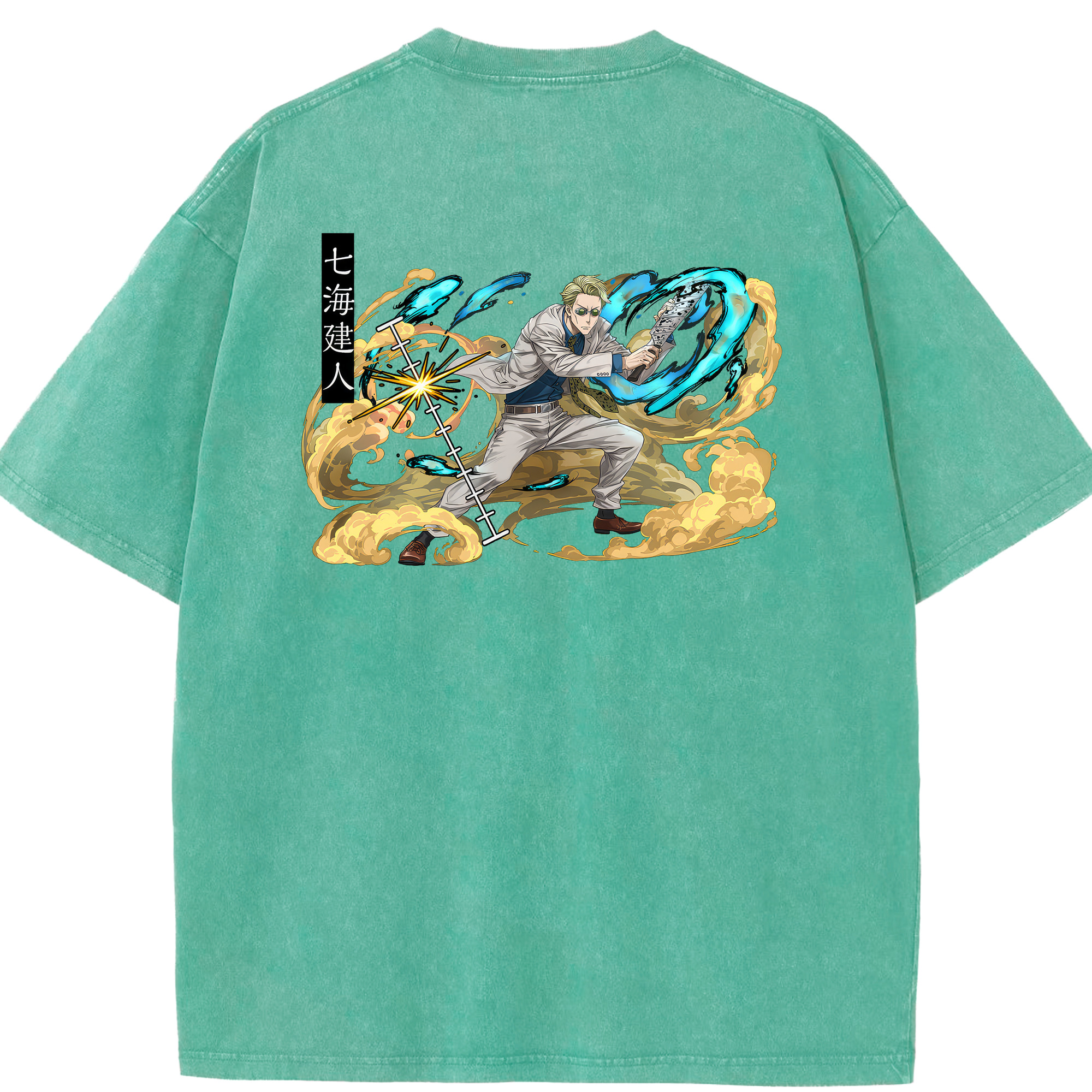 （画像用） 呪術廻戦 Jujutsu Kaisen 綿100% ヴィンテージ風 半袖Tシャツ（背面プリント）